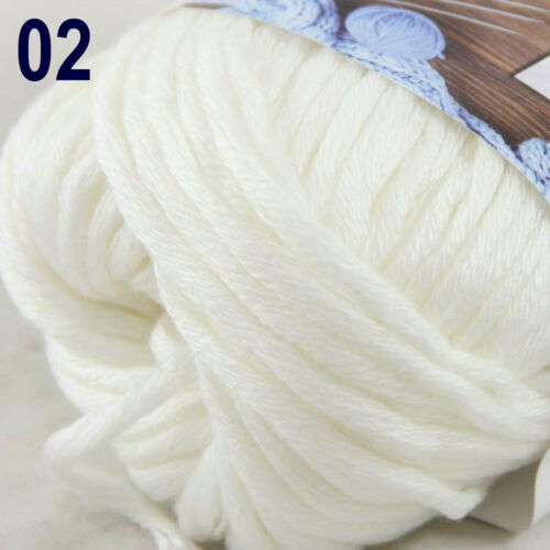 Sale New 1Skeinsx50gr Soft 100% Cotton Chunky Super Bulky Hand Knitting Yarn 02 - Zdjęcie 1 z 12