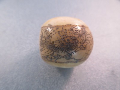Camel Bone Handcrafted Mahayana Buddhism Rejoice Lohan Arhat Art & Poetry Bead