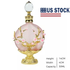 Ladies Empty Perfume Bottle Pink Flower Refillable Vintage Antique Gifts 30ML US