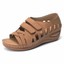 thumbnail 6 - Casual Non-Slip Large Size Lightweight Hollow slope sandals with fish mouth