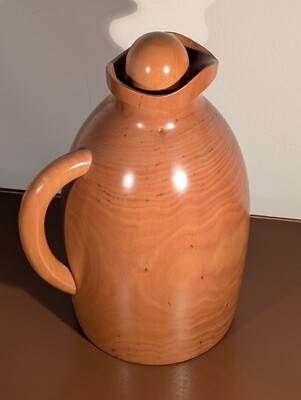 Thermoskanne, Pietro Manzoni, Holzkorpus, Design, Handarbeit, neuwertig