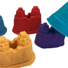 Dynamic Play Sand Art 5 Pack Multi Color Combo Sandbox w/ Castle Molds Toy Set