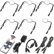 Lvyinyin Curio Cabinet Lights Kit Over Under Counter LED Puck Lights Easy to 