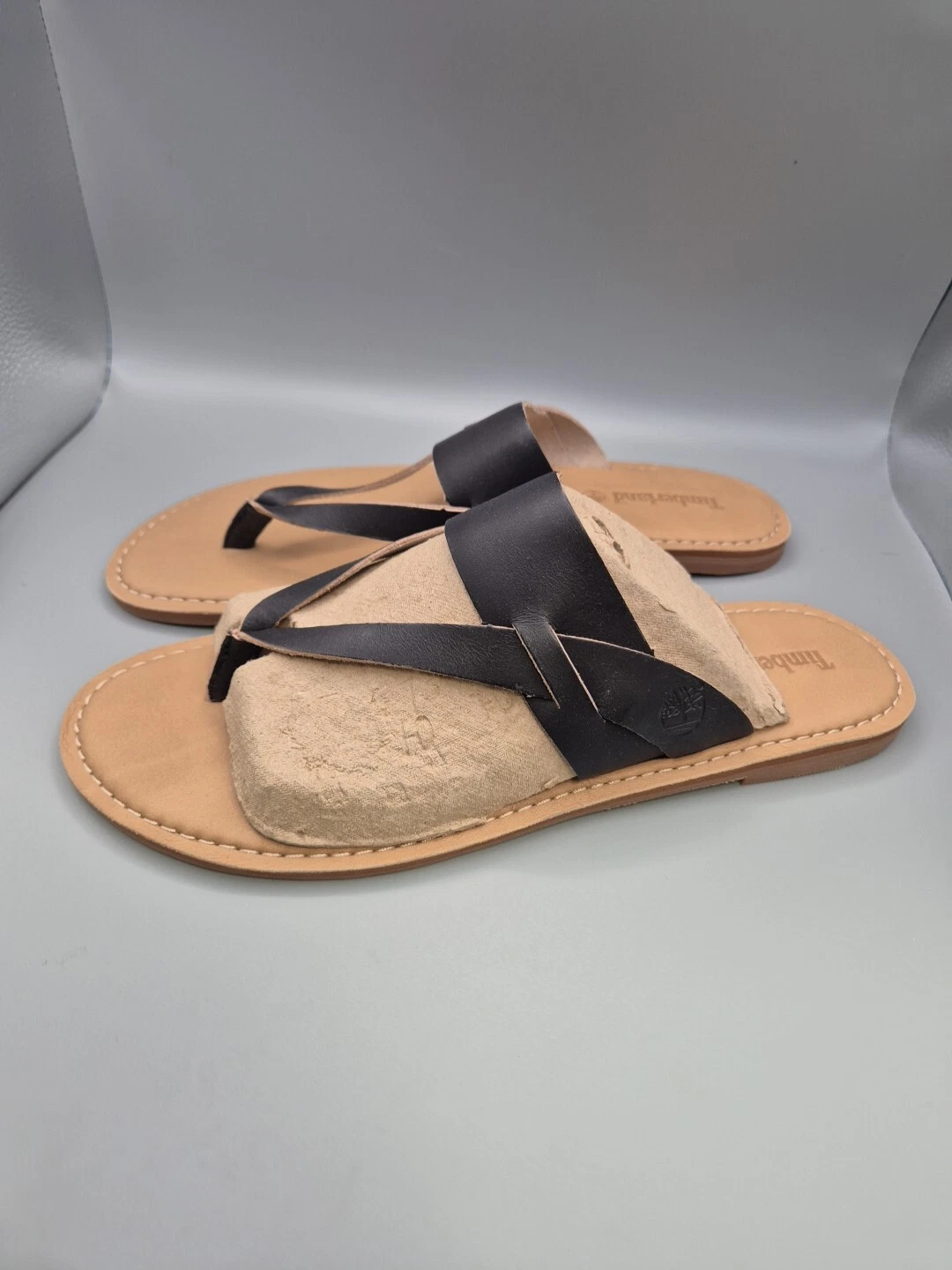 Sandalo donna Timberland Nansyk tanga 8251B nero pelle casual taglia UK 8