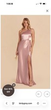Birdy Grey Kira English Rose Bridesmaid Dress Size Small Shiny Satin Prom Formal