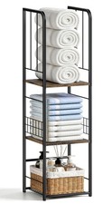 Narrow Towel Storage for Bathroom, 3-Tier Free Standing Bathroom Towel Rack O...