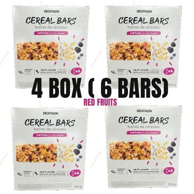 24 Red fruits Cereal Bars (4 Boxes x 6 Bars)   Decathlon Choco Snack