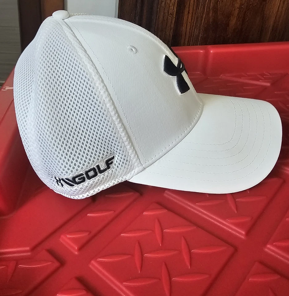 Chapéu de golfe Under Armour masculino branco com logotipo preto tamanho G/XL - Imagem 4 de 4