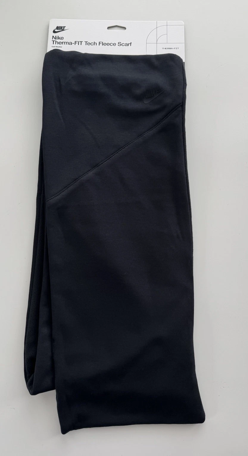 NIKE THERMA-FIT TECH FLEECE SCARF Cold Weather Unisex Black OS 100 8816 013