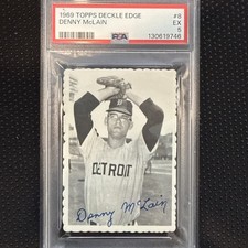 1969 Topps Deckle Edge #8 DENNY MCLAIN PSA 7 NM 81696632 