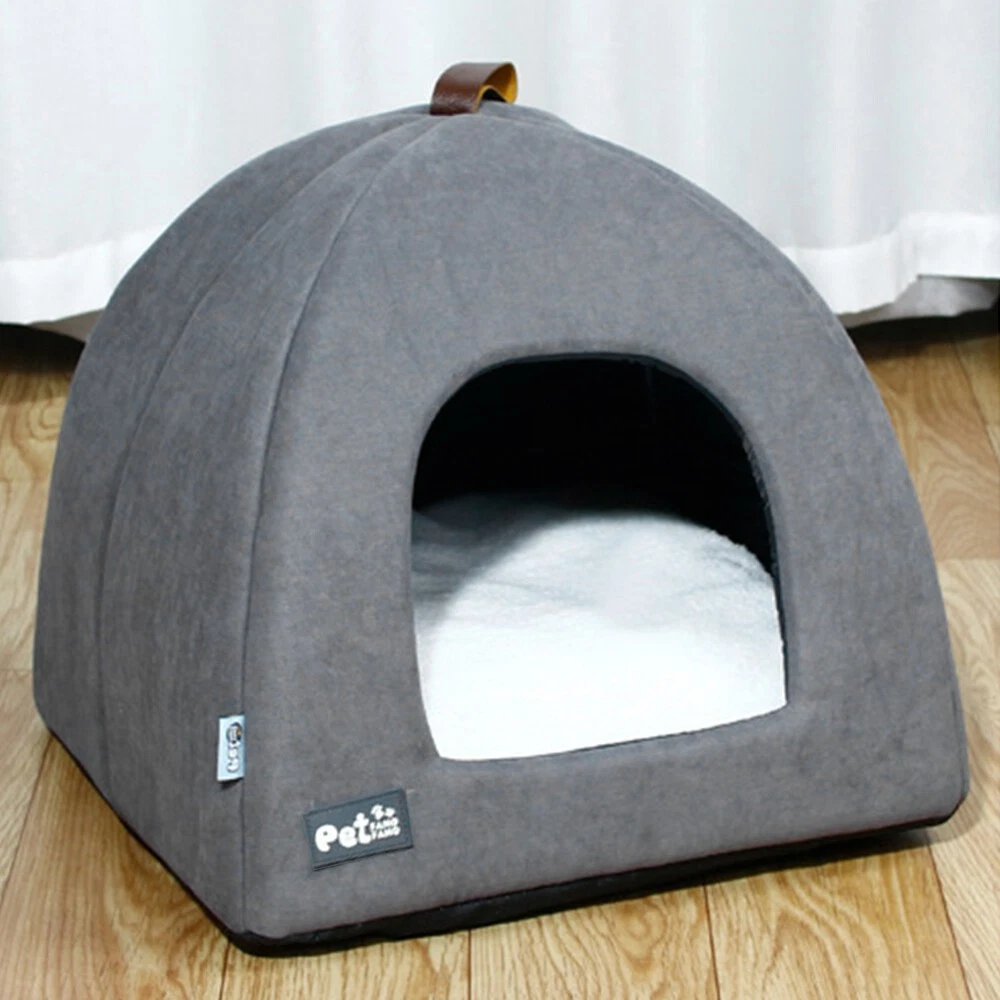 Foldable Cat Bed Cat House Indoor Dog Pet Tent Bed with Mat Size L Grey✾
Opens in a new window or ta