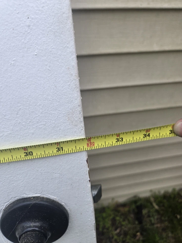 Puerta antigua de madera maciza con ventanas de cristal años 60 32 x 80 x 1 1/4 Foto 3 de 4