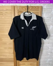 ALL BLACKS NEW ZEALAND VINTAGE JERSEY RUGBY UNION SHIRT CANTERBURY MEN M/L