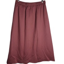 Vintage 80s Catalina Burgundy Pencil Elastic Waist Skirt With Pockets Size 12