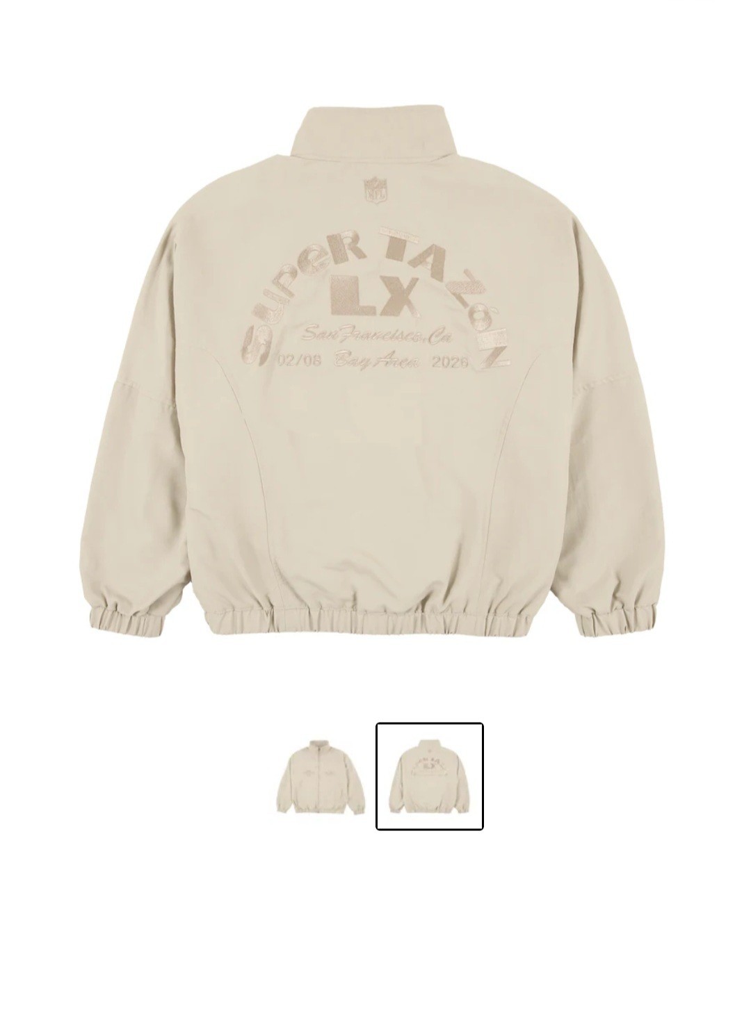 Bad Bunny x Super Tazón Off White Full-Zip Track Jacket Size Medium  thumbnail 2