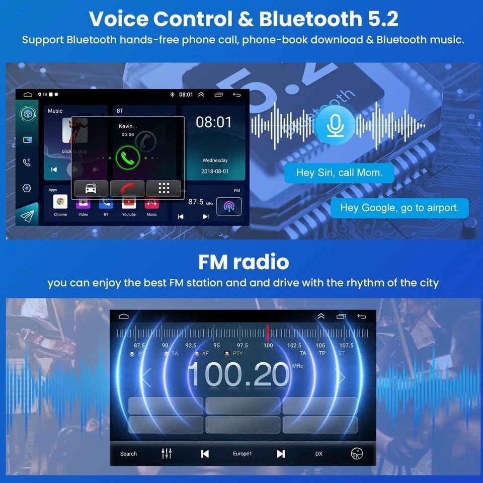 4G+64G Car Radio Stereo for Toyota Camry 2012-2014, Wireless Carplay&Android Aut - Image 4 of 4