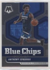 2020-21 Panini Mosaic Blue Chips Anthony Edwards #14 0nf4