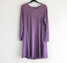 Jollilovin Women’s L Plum Purple Midi Sweater Dress Long Sleeve Casual Everyday