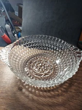 Vintage Hobnail Berry Serving Bowl And 9 Individual Serving Dishes