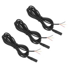 3pcs 3.5mm Female Jack 1/7" TRS 3 Plug 34mm 26AWG Pole Cable, 78.7inches