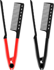 2 Pieces Flat Straightening Comb Salon Hair Brush Comb Hairdressing Styling Stra