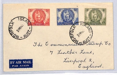 AUSTRALIA Air Mail Cover 1947 *NORFOLK ISLAND* GB {samwells-covers}ZK183 - Image 1 of 4