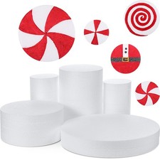 26 PCS Round Foam Circles Crafts Fake Cake White Discs DIY 4/6/8/12 Inch Diam
