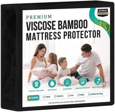 Premium Waterproof Queen Size Mattress Protector, Viscose Made from Mattress ...