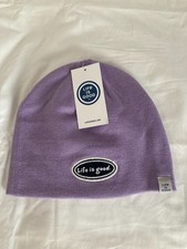 Life is Good eembroidered Logo Beanie, Light Purple color