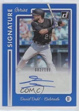2017 Panini Donruss Signature Series Blue 82/199 David Dahl Rookie Auto RC 9cf