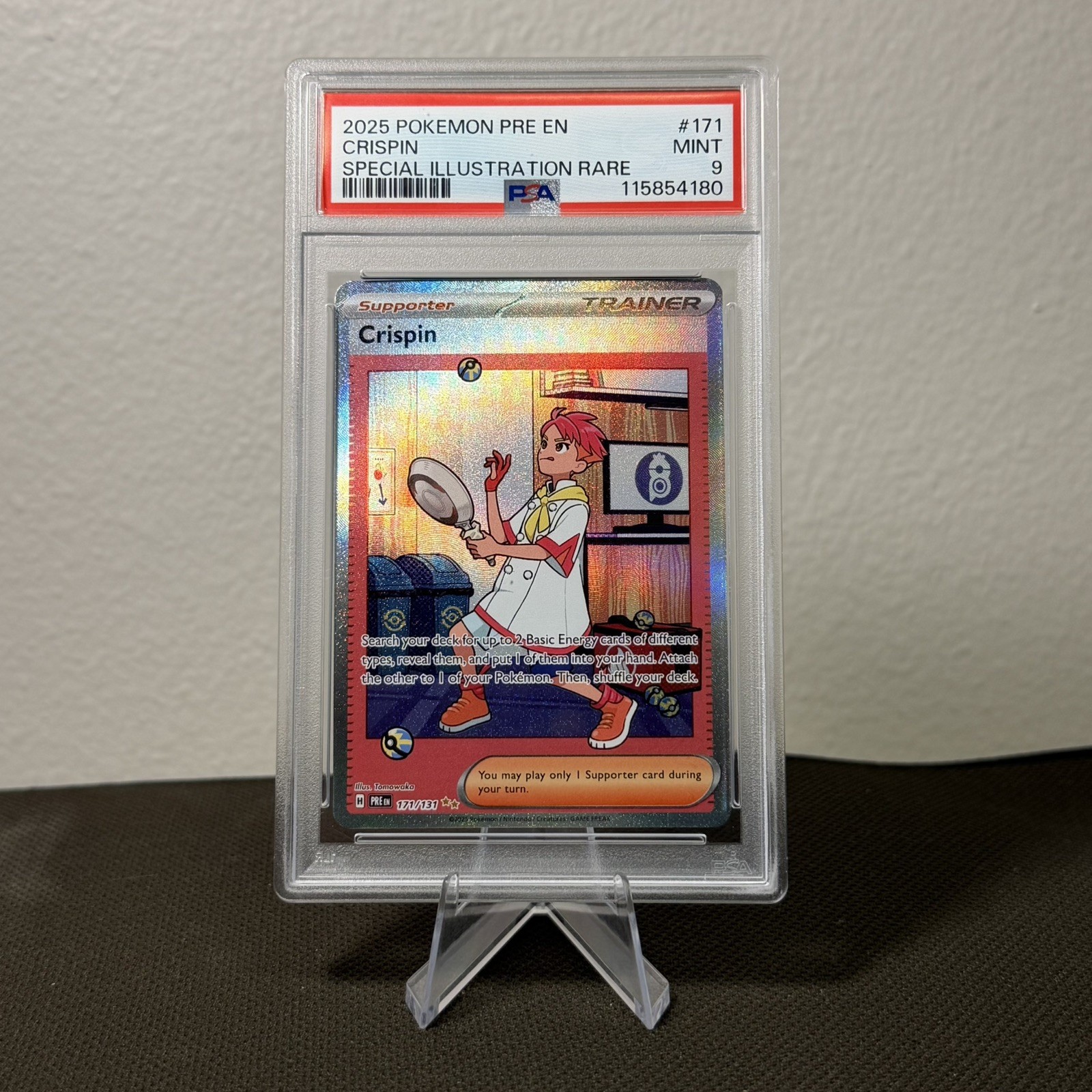 2025 Pokemon Pre En-Prismatic Evolutions #171 Crispin SIR PSA 9