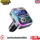Wireless Car Bluetooth FM Transmitter 5.3 MP3 Player USB Car Charger Adapter UK