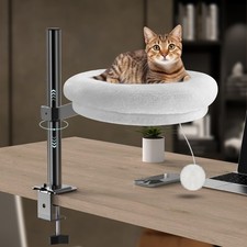 Cat Desk Bed, Pet Cats Desk Table Round Hammock, 360  Rotation  Height Adjus...