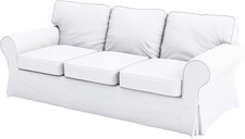 Ektorp Sofa 3 Seat Cover Replacement Heavy Cotton Made Compatible for IKEA White