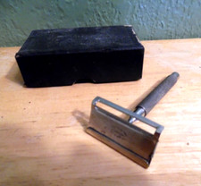 MAQUINILLA DE AFEITAR DE SEGURIDAD VINTAGE CIRCA 1930 LA U.R.B. CO CON CAJA ORIGINAL FREMONT OHIO