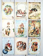 9 Alice In Wonderland Handmade Pocket Letter Cards Scrapbooks Journals Crafts