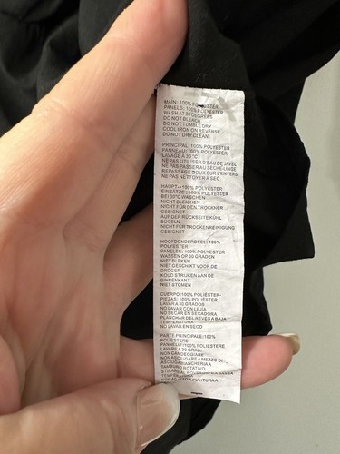 Boohoo Assymetric Kleid Damen Gr. 10 schwarze Taillenknoten Stretch gefüttert Chiffon - Bild 13 von 18