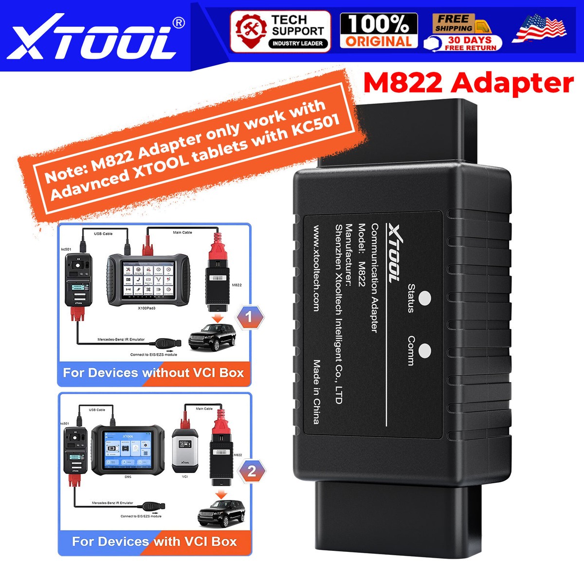 XTOOL M822 IMMO Key Programmer For Benz All Key Lost For D8S/D9S
