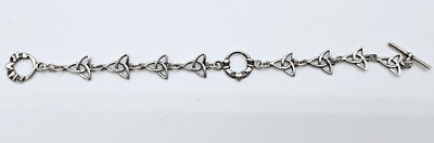 Irish Triquetra Trinity Claddagh Bracelet .925 Sterling Silver  Fine Jewelry