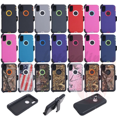 For Apple iPhone X XR XS MAX Case Cover Rugged 360 Holster Fits Otterbox Clip