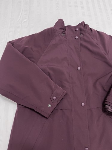 LL Bean Giacca Antipioggia Trench Cappotto Donna Taglia Reg Medium. Bordeaux 0HJ60 - Foto 2 di 8