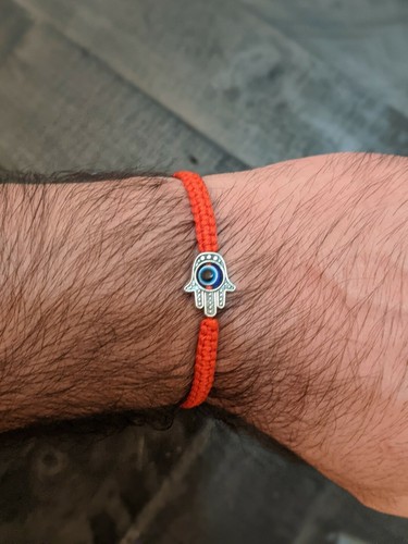 Style Hand Braided Lucky Red String Charm Bracelet Women Men Blue Evil Eye Round - Picture 3 of 8