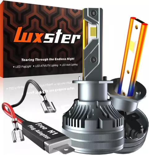 Luxster 2024 Punisher 40,000LM H1 LED Bulbs, 2023 Best Overall Winner, H1 Plug A