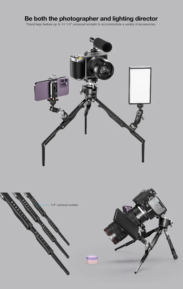 Leofoto MT-04+LH-30 Folding Aluminum Mini Tripod with Ball Head Set - Image 4 of 4