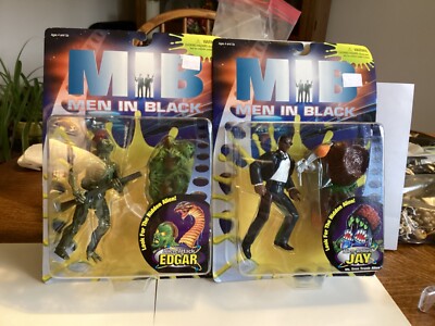 2 Men In Black Jay & Edgar 1997 Galoob Action Figure New MOC Sealed
