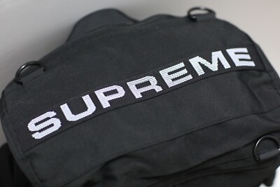 Supreme SS23 Military Field Black Backpack Box Logo | eBay
