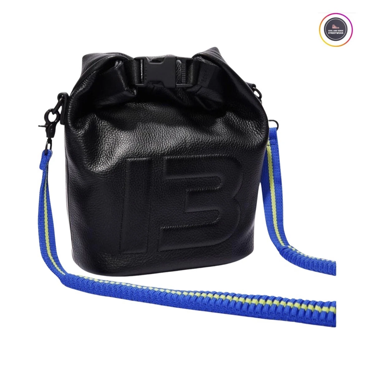 Puma x Fenty by Rihanna 13 Women black leather roll down pouch bag