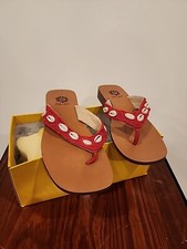 Yellow Box Nani women s sandals with stone and bead embellishments, size 6.5