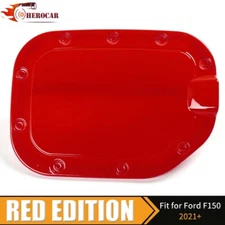 🌟Red ABS Fuel Tank Cover Door Gas Filler Cap For Ford F150 2021-25 Accessories