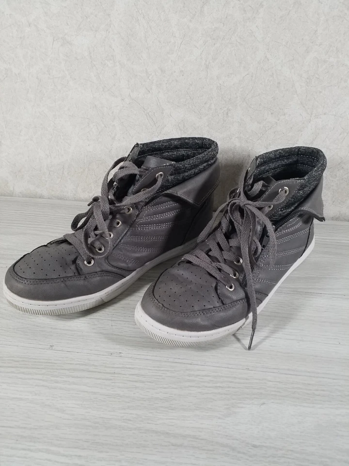 Zapatillas altas con cremallera lateral plegables grises para mujer talla 8,5 Polo Assn EE. UU. Foto 3 de 4